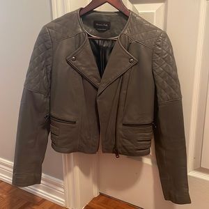 Leather biker jacket